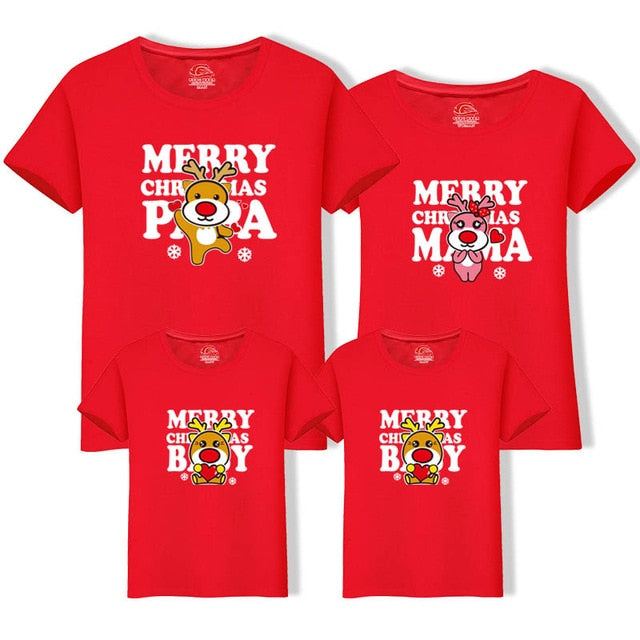 Family Clothing 2020 Christmas Snowman Print Kid T-shirts Mommy and Me Clothes Mother Daughter Father Family Matching Outfits