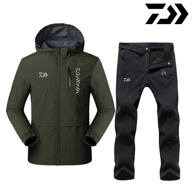 Reflective Daiwa Winter Fishing Clothing Sets Men Breathable Keep Warm Protection Outdoor Sportswear Clothes Fishing Clothes