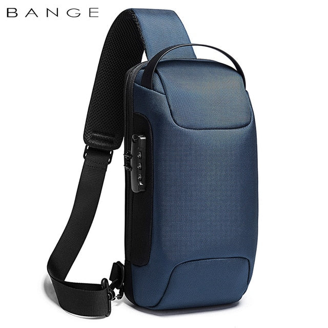 BANGE Hot Chest Bag New Anti-thief Men Crossbody Bag Waterproof Shoulder Bags USB Charging Short Trip For Male Travel Pack