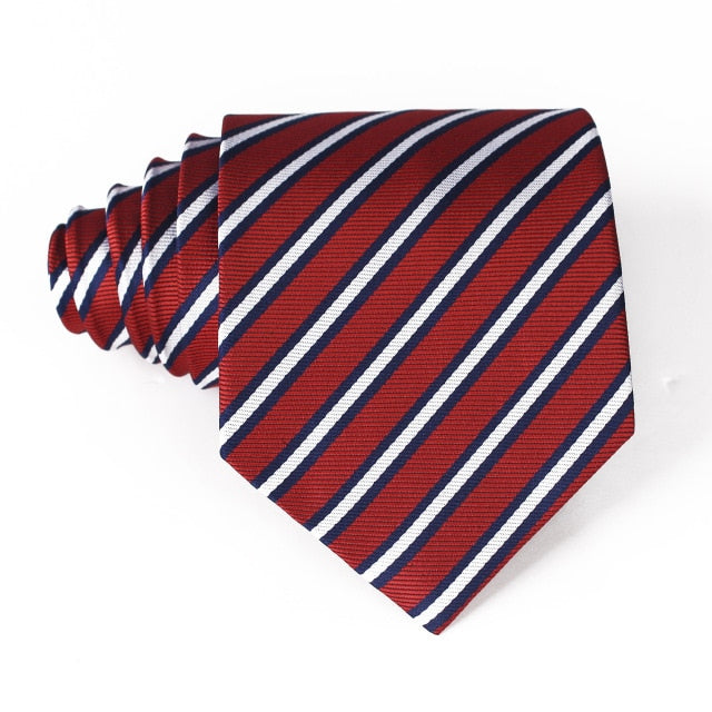 Classic Blue Black Red Necktie Men Business Formal Wedding Tie 8cm Stripe Plaid Neck Ties Fashion Shirt Dress Accessories