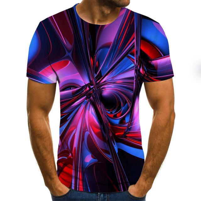 2021 Fashion Casual Short Sleeve Three-Dimensional Vortex Men T-Shirt 3D Printed Summer O-Neck Daily Casual Funny T-Shirts