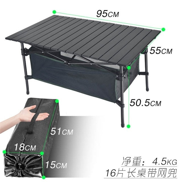 New Outdoor Folding Table Chair Camping Aluminium Alloy BBQ Picnic Table Waterproof Durable Folding Table Desk