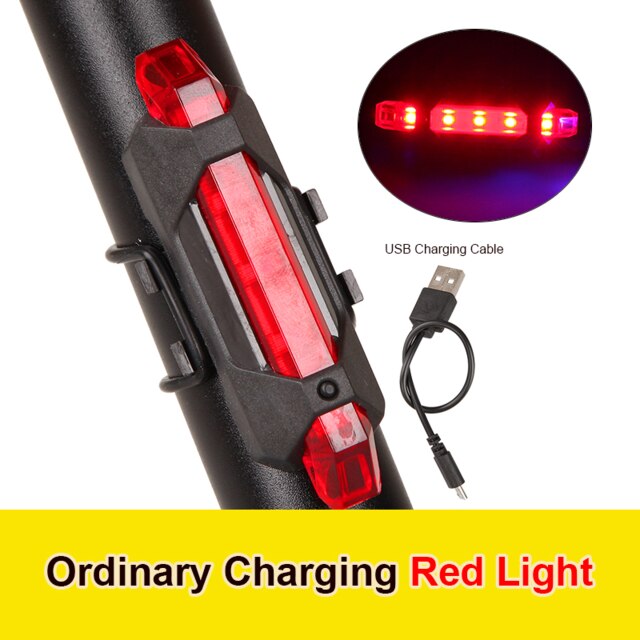 Bike Bicycle Light LED USB Rechargeable Headlight Tail Light Cycling Warning Front Rear Tail Lights Flashlight Bike Accessories