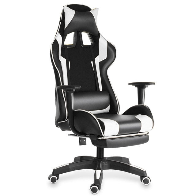 Computer Office Chair Gaming Home Leather Executive Swivel Gamer Chair Lifting Rotatable Armchair Footrest Adjustable Desk Chair